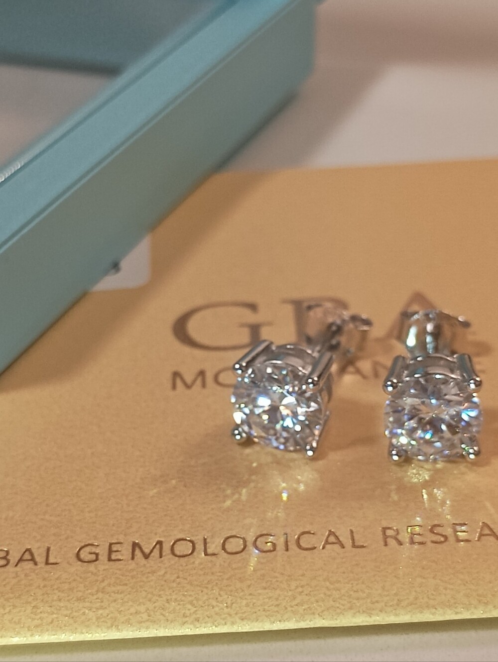 2CT Moissanite Prong Studs Earrings Real 925 Silver 18k G/P GRA Certificate​💎 - Picture 5 of 8